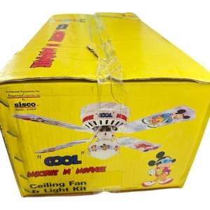 Walt Disney Sisco COOL Mickey Mouse Minnie Mouse 42” Ceiling Fan Light Kit - Picture 1 of 10