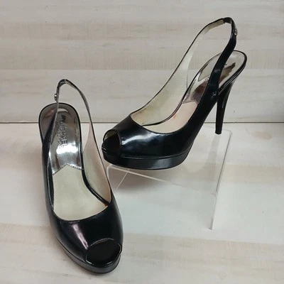 Туфли на шпильке Michael Kors черные кожаные с открытым носком размер 7 м резиновая подошва - Изображение 1 из 4