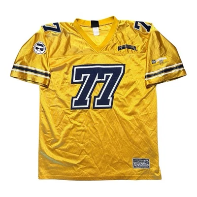 Camiseta de fútbol Lowrider para hombre XL amarilla azul marino chicana LA 90s Y2K de colección Foto 1 de 3