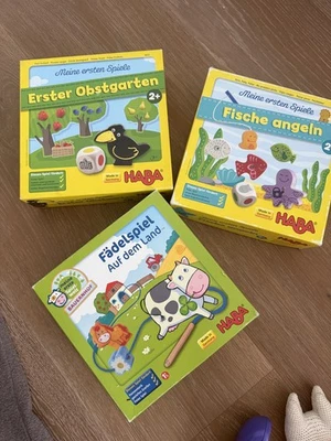 Spielesammlung Haba - Ab 2Jahren - Fische angeln, Obstgarten, Fädeln ✨ - Bild 1 von 4