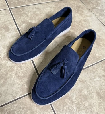 con caja Auténtico Loro Piana Verano Paseo Borla con Flecos Antiguo Lote Eur44 G1N Foto 1 de 4