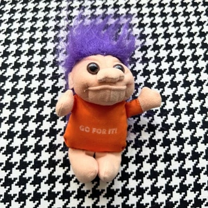 Soft Body Vintage Troll With Purple Hair Retro 90s Toy - Picture 1 of 2