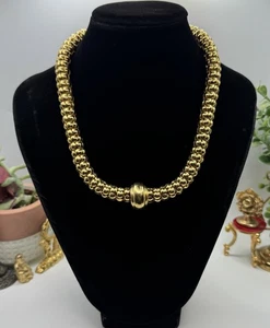 HAGANS Vintage Gold Perlen Choker Halskette Kühn Statement Retro Glam Signiert - Bild 1 von 8