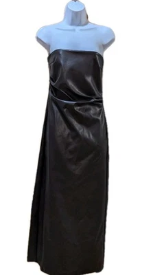 Vestido de cóctel sin tirantes de cuero sintético forrado talla M de ZARA para mujer nuevo con etiquetas Foto 1 de 4