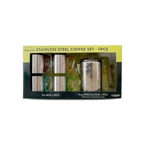 Alpine Mountain Gear Set Caffè 5 Pezzi Acciaio Inox 9 Tazze Caffè Percolatore - Foto 1 di 7