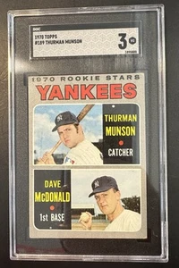 1970 Topps Thurman Munson Yankee Rookies RC SGC 3 #189 New York Yankees  - Picture 1 of 2