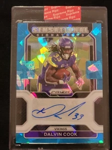 2021 Prizm /99 Dalvin Cook Blue Ice Auto Sensational Signatures Sealed Vikings - Picture 1 of 2