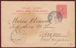 1906 Original Korrespondenz Briefpapier Karte CDS Serbien Belgrad Fluss zweisprachig - Bild 1 von 2