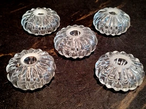(5 PCS) MURANO GLASS THREADING, CLEAR, Ø 70mm, HOLE 18mm - Picture 1 of 8