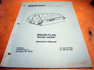 US Mower 50DDBF 60DDBF Brush Flail Operator's Owner's Parts Catalog Book Manual - Picture 1 of 1