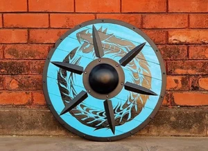 Ouroboros Battleworn Viking Shield | Wooden Cosplay Shield | Medieval Round Wood - Picture 1 of 6