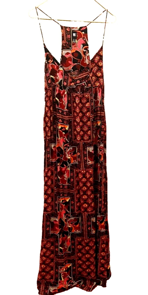 Maxi Vestido Urban Outfitters Insight Tirantes Talla 8 Borgoña Resort Vacaciones Mediano Foto 1 de 4