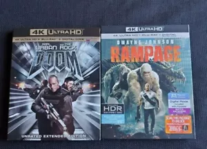 #DOOM 4K UHD/Blu-ray + #RAMPAGE 4K UHD + FREE SHIP! #DwayneJohnson #4K #TheRock - Picture 1 of 2