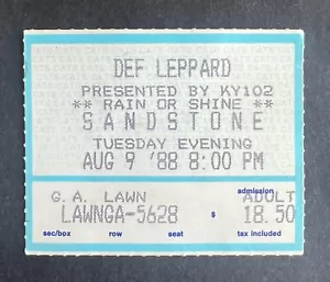 Biglietto Europe & Def Leppard 1988 Stub 8/9/88 Hysteria Tour - Bonner Springs MO. - Foto 1 di 2