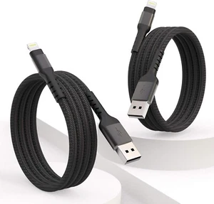 Lightning Cable 1m 2Pack, Apple MFi Certified iPhone Charging Cable Nylon Braid - Picture 1 of 7