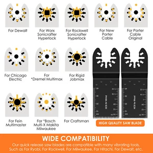 16Pcs Oscillating Saw Blade Set Universal Bi-Metal Oscillating Multitool gusdF - Picture 1 of 12