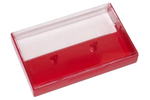 5 Cassette Tape Cases: Clear Front + Red Solid Back - Empty Plastic Boxes - Picture 1 of 4