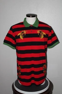 Vintage Reason Herren Poloshirts rot & schwarz, Blumen, Wespen Kurzarm Gr. L - Bild 1 von 11
