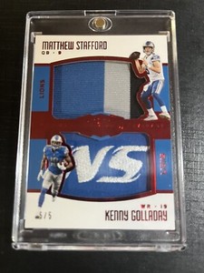 2017 PLATES & PATCHES MATTHEW STAFFORD KENNY GOLLADAY DUAL PATCH 5/5 LIONS