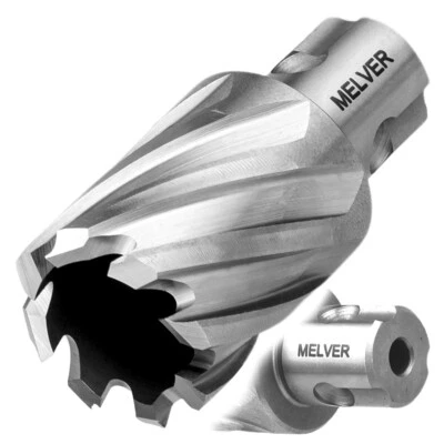 MELVER Kernbohrer HSS Weldonschaft 19mm + NITTO Universal 3/4" Tiefe 30 mm