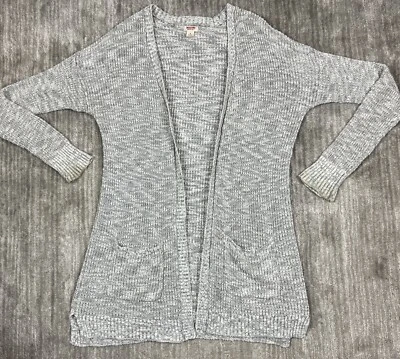 Mossimo Supply Co Cárdigan Mujer Pequeño Gris Frente Abierto Cable Tejido Suéter Largo Foto 1 de 4