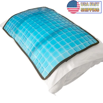 Cooling Gel Pillow Pad w Chill Gel Cells Cooling Mat For Hot Flashes, Dog & More - Image 1 of 4