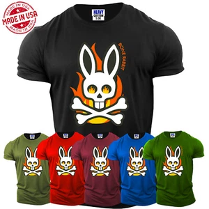 Bone Rabbit Fire Herren T-Shirt Frohe Ostern Geburtstag Party Grafik cooles Geschenk T-Shirt - Bild 1 von 12