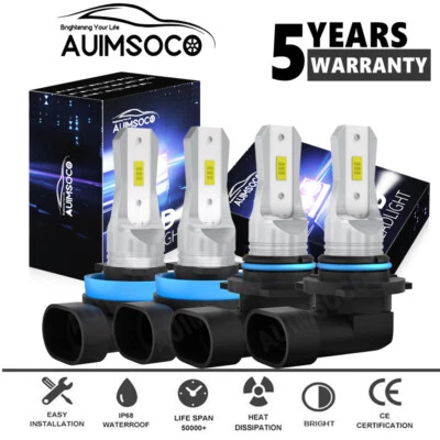 For Dodge Ram 1500 2500 3500 2009-2023 Xenon White LED Headlight Light Bulbs Kit - Image 1 of 4