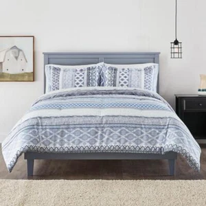 StyleWell Classic Wooden Full Size Panel Headboard Bed Frame Mounted Stone Gray - Picture 1 of 8