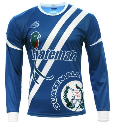 ARZA SPORTS Men's Guatemala Jersey Long Sleeve Blue Arza Design