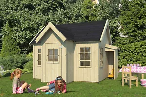 Kinderspielhaus ca. 300x270 cm Kinderhaus Holzhaus Spielhaus Gartenhaus Hütte - Bild 1 von 5