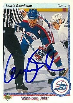 Laurie Boschman autographed Hockey Card (Winnipeg Jets) 1990 Upper Deck #103 - Image 1 of 1