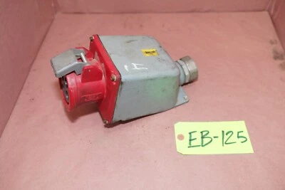 Hubbell HBL4100R7W Iec Pin And Sleeve Receptacle, 100A, 480V with mounting Box - Image 1 of 4