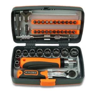 38Pcs 1/2" 1/4" 3/8" Socket Set Screwdriver Ratchet Spanner Car Repair Tool Kit - Picture 1 of 12