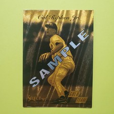 RARE Cal Ripken Jr GOLD TEAM SAMPLE 1995 SELECT CERTIFIED EDITION #3 ORIOLES HOF