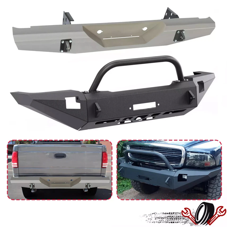 Front/ Rear Bumper Assembly W/ Bull Bar For Dodge Dakota Durango 1997-2004 Steel Foto 1 de 4