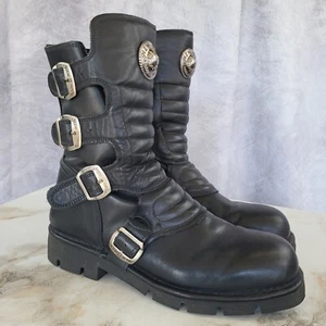 Stivali comodi uomo 43 neri con cintura rock nuovi - Foto 1 di 17