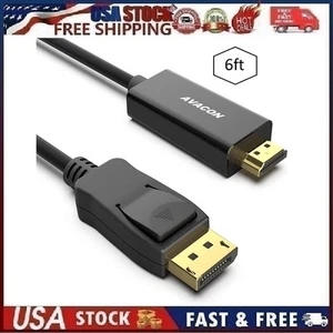 AVACON 4K DisplayPort to HDMI Cable 1M 6ft, Uni-Directional DP to HDMI Style 1 - Picture 1 of 15