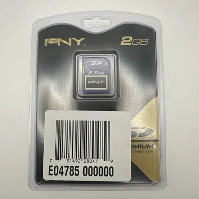 PNY Optima 2GB Class 4 - SD Card - Retail - P-SD2GB-EF New Sealed - Image 1 of 2