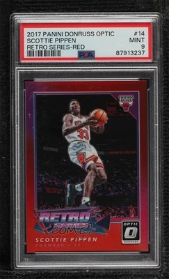 2017-18 Donruss Optic Red Prizm /99 Scottie Pippen Michael Jordan PSA 9 MINT HOF - Image 1 of 2