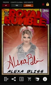 TOPPS WWE SLAM DIGITAL CARD ALEXA BLISS 153CC ICONIC ROYAL RUMBLE 2021 RED... - Photo 1 sur 1