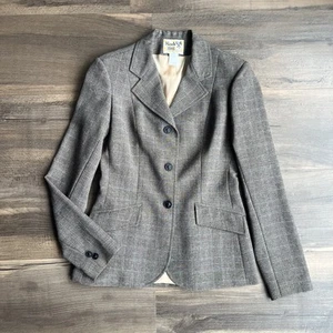 Reed Hill Equestrian Hunter Show Coat Three Button Double Vent Brown Plaid US 10 - Picture 1 of 19