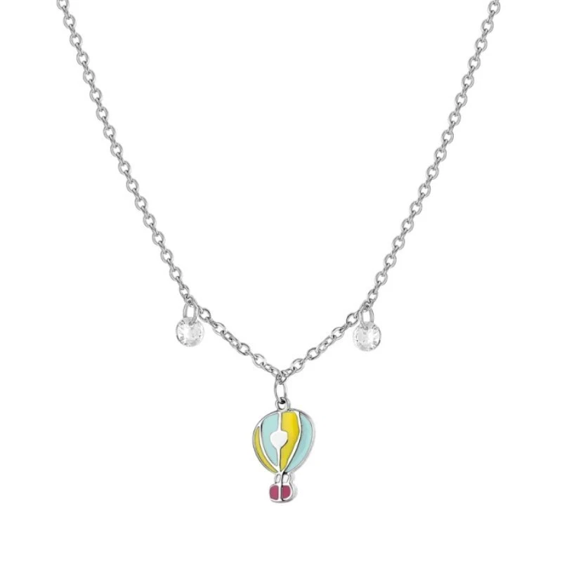 JC156 Collana bimba in acciaio con smalto multicolor Luca Barra -10% Sconto - Immagine 1 di 1