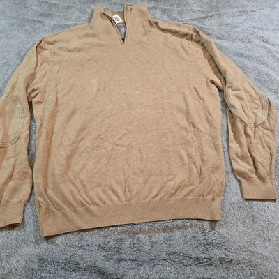 Cutter & Buck Tan Half Argyle Knit Sweater with Elbow patch NWT XL - Image 1 of 4