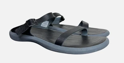 Sandalia informal con 2 correas Columbia Caprizee de cuero negro deslizable talla 7 para mujer Foto 1 de 4