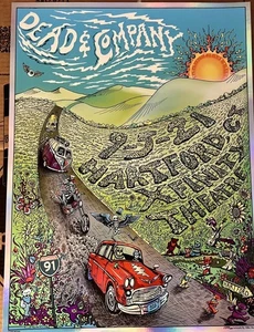 DEAD AND COMPANY POSTER FOIL HARTFORD CT 2021 MIKE DUBOIS LMTD #127/600 - Picture 1 of 6