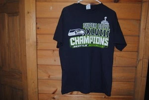 T-shirt Seattle Seahawks Super Bowl XLVIII Champions - Taille L - Photo 1/3