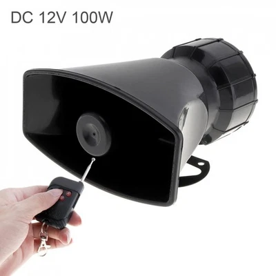 7 Tonos 12V Alarma Sirena Bocina de Advertencia Altavoz Amplificador de Sonido con Control Remoto Foto 1 de 4