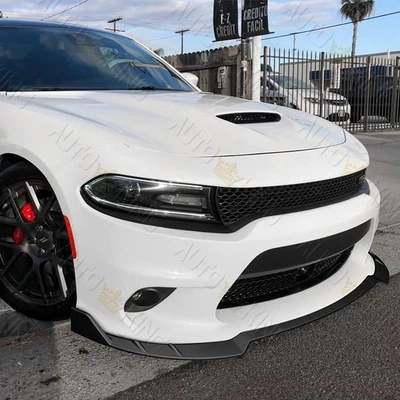 FIT 2015-2023 DODGE CHARGER RA-STYLE MATT BLACK 3PCS FRONT BUMPER SPLITTER LIP - Image 1 of 4