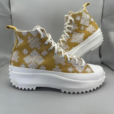 匡威 Converse Run Star Motion 鞋 男式 10.5/女式 12 黄色 高调刺绣 — 第 1/4 张图片